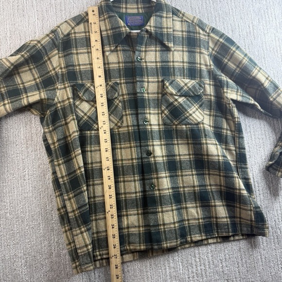 Vintage Pendleton Wool Board Flannel Plaid Loop Collar Flap Pockets Men's XL - Picture 6 of 14